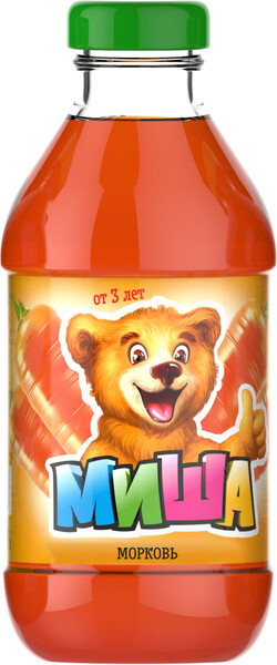 Нектар Миша 0,33л морковь с мякотью ст/б