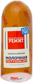 Колбаса Молочная ГОСТ б/о руч. Вязки срез, Ремит, 500 гр., вакуумная упаковка