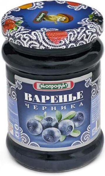 Варенье Экопродукт Черника, 325 гр., стекло