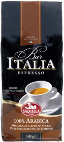 Кофе Saquella BAR Italia зерно 100% Арабика, 0.50кг
