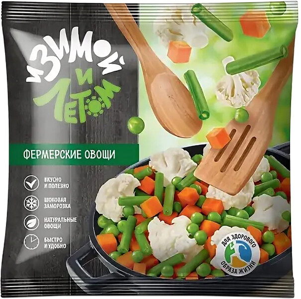Смесь овощная и Зимой и Летом Фермерские овощи замороженная 400 г