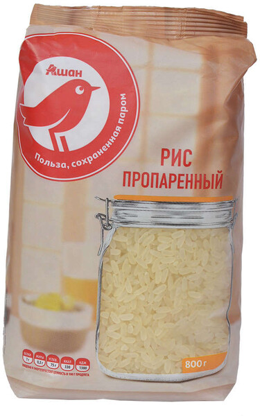 Рис пропаренный АШАН, 800 г