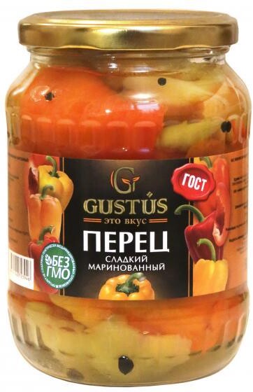Перец Gustus сладкий маринованный нарезка