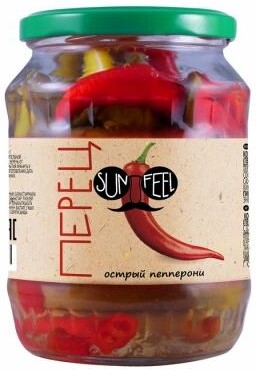 Перец Sun Feel острый пепперони, 650 гр, стекло