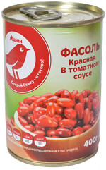 Фасоль красная АШАН в томатном соусе, 400 г
