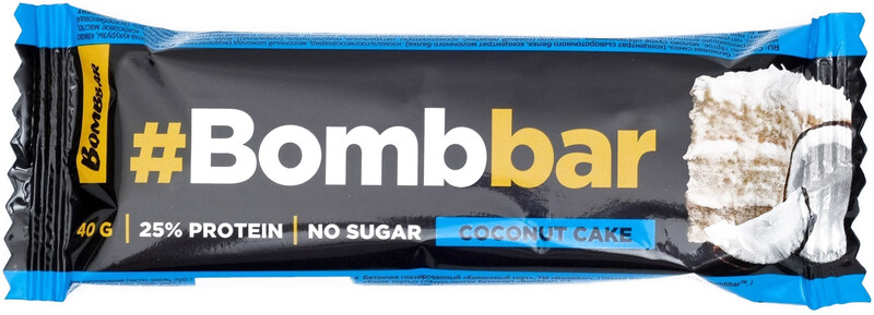 Батончик BombBar Кокосовый торт в шоколаде протеиновый 40 г