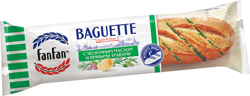 Багет половинка FanFan с чесночным маслом и пряными 175 