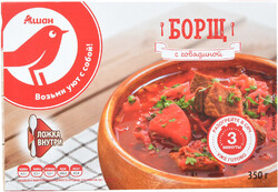 Консервы Auchan Красная Птица борщ с говядиной, 350 г