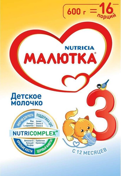 Смесь молочная сухая Малютка Nutricia NutriKomplex 3 с 12 месяцев 600 г