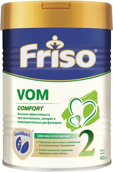 Смесь молочная сухая Friso VOM Comfort 2 c пребиотиками с 6-12 месяцев 400 г