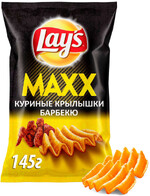 Чипсы картофельные Lays Maxx Куриные крылышки барбекю 145 г