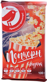 Попкорн Auchan Красная Птица сладкий, 100 г