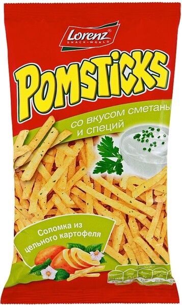 Чипсы Lorenz картофельные Pomsticks со вкусом сметаны и специй 100г