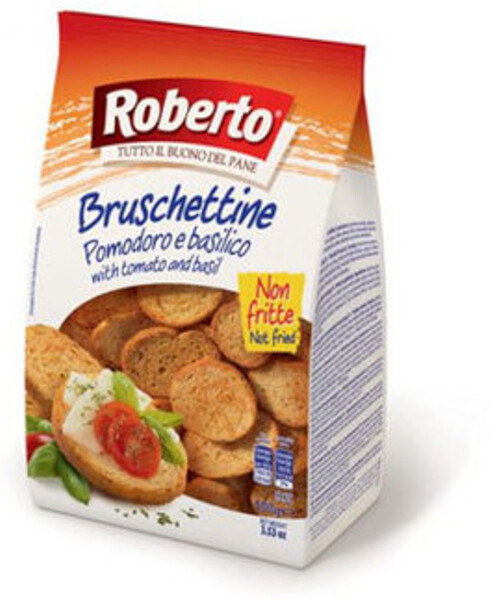Хлебцы Roberto Брускеттине хрустящие со вкусом томатов и базилика 100г
