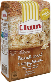 Хлебная смесь С.Пудовъ белый хлеб с отрубями, 500г