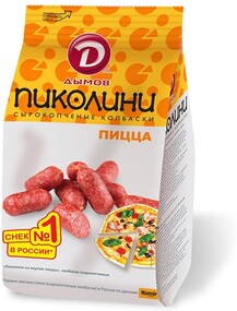 Колбаски Дымов Пиколини со вкусом Пиццы сырокопченые, 0.05кг