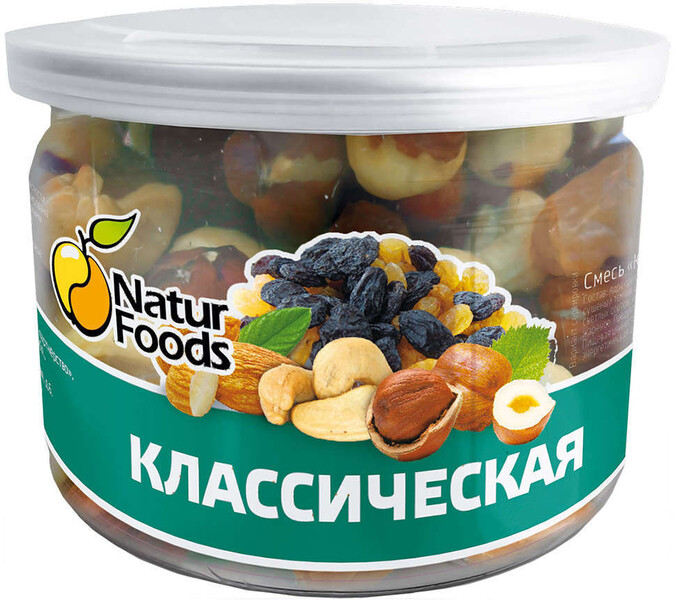 Смесь ореховая NaturFoods Классическая с сухофруктами, 130 г