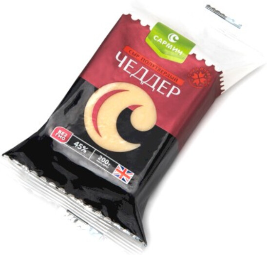 БЗМЖ Сыр твердый выдержанный Чеддер 45% САРМИЧ