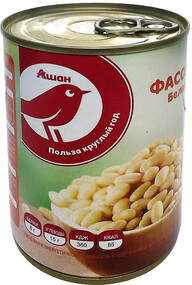Фасоль белая АШАН натуральная, 400 г