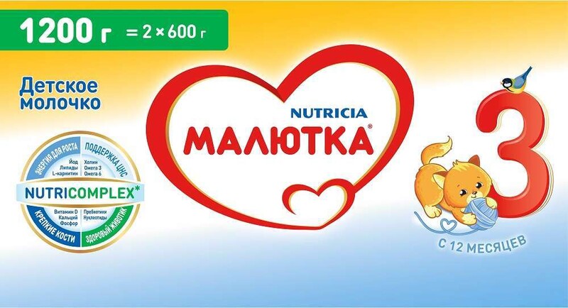 Смесь молочная сухая Малютка Nutricia NutriKomplex 3 с 12 месяцев 1.2 кг 