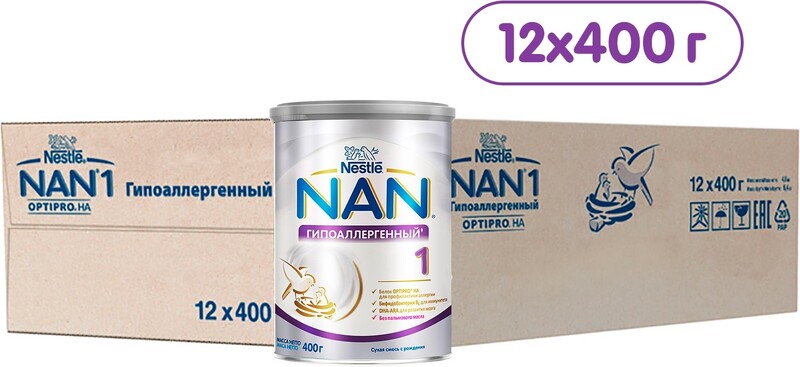 Смесь молочная сухая NAN Nestle 1 Гипоаллергенная с 0 месяцев 400 г