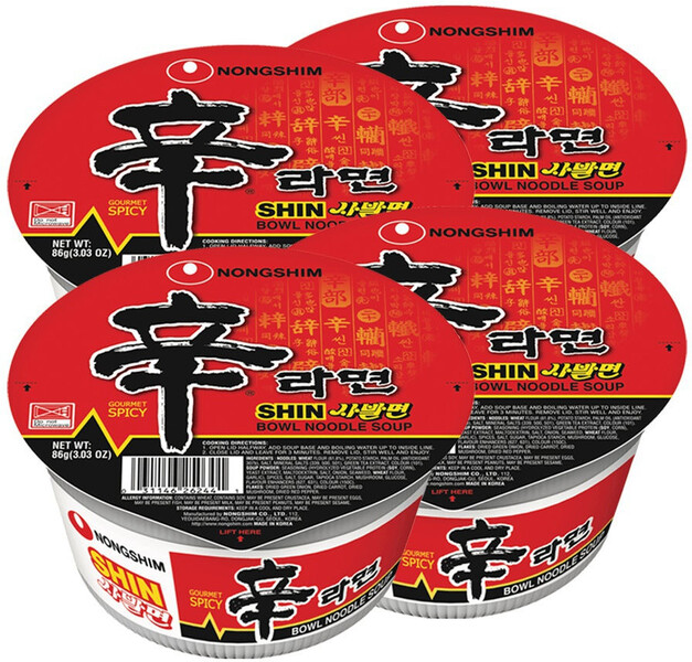 Лапша быстрого приготовления Шин Рамен Nongshim, чашка 86 г х 4 шт