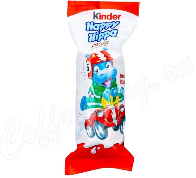 Конфеты Happy Hippo Cacao,  Kinder, 21 гр., флоу-пак