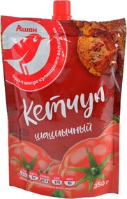 Кетчуп томатный АШАН Шашлычный, 350 г