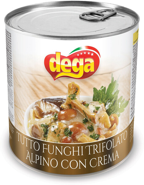 Смесь обжаренных грибов с кремом Dega, банка 800 гр.