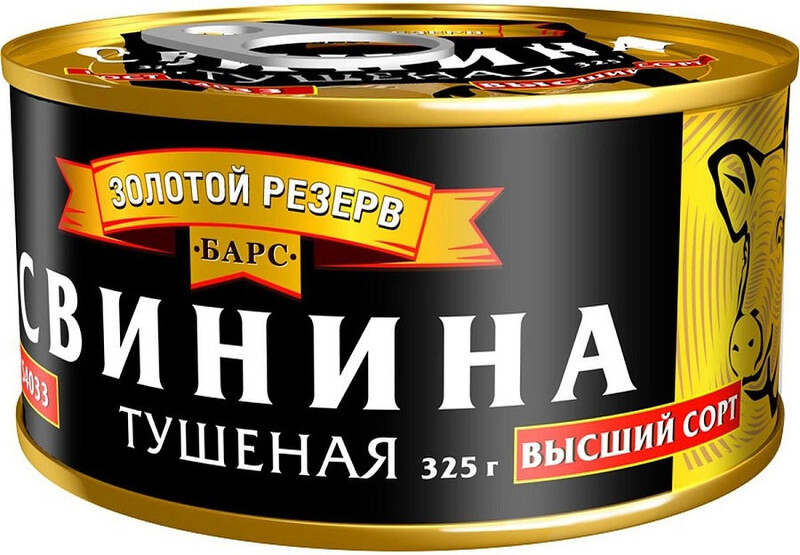 Говядина тушеная Барс Золотой резерв высший сорт, 325 гр., ж/б