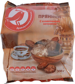 Пряники Auchan Красная Птица с клюквенной начинкой, 300 г