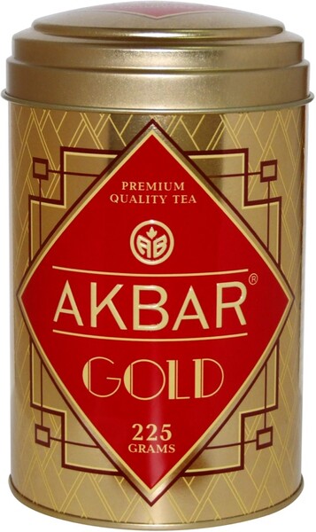 Чай Akbar GOLD 225 гр. сред.лист, круглая ж/б