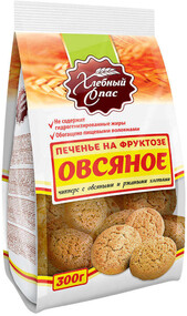 Печенье Хлебный спас овсяное мини с овсяными и ржаными хлопьями на фруктозе
