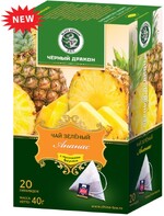 Чай пирамидки зеленый Ананас Черный дракон, 40 гр., картон
