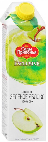 Сок Сады Придонья Exclusive Вкусное Зелёное яблоко, 1 л