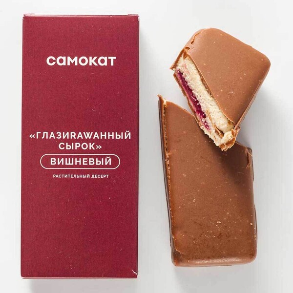 Сырок Самокат глазиrawанный, вишневый, 45 г