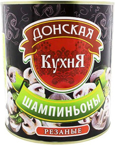 Шампиньоны Донская Кухня резанные, 3.1 кг, ж/б