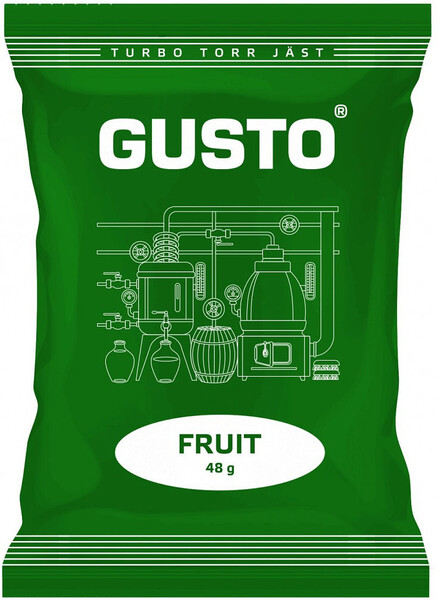 Спиртовые турбо дрожжи активные для самогона сухие Gusto FRUIT (фруктовые) 48г