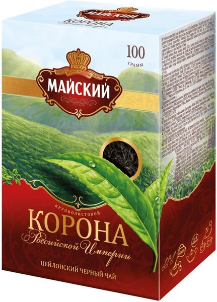 Чай Майский Корона Российской Империи черный крупнолистовой 100 г