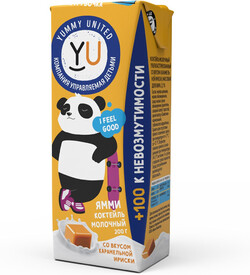 Коктейль молочный Yummy United Карамельная ириска ультрапастеризованный 2,3%, 200 г