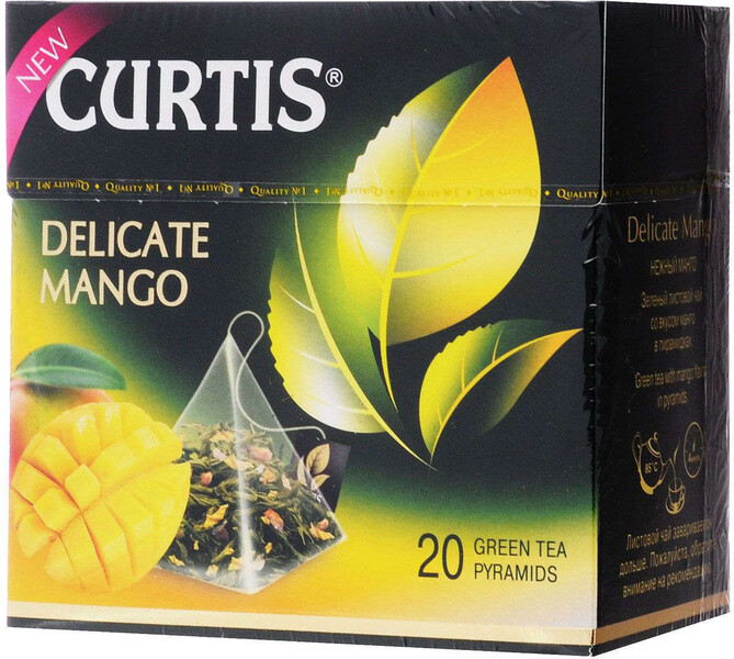 Чай Curtis Delicate Mango зеленый листовой 20 пирамидок по 1.8 г