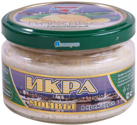 Икра мойвы Авистрон в крем-соусе 170 гр ст/б
