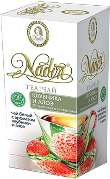 Чай Nadin Клубника - Алоэ 25 пак.*2 гр. белый (12)