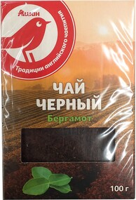Чай черный АШАН с бергамотом листовой, 100 г