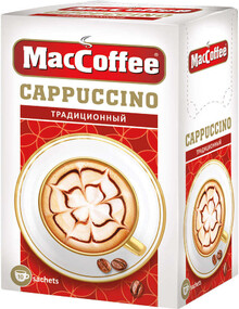 Напиток MacCofee Cappuccino Традиционный кофейный порционный растворимый 3 в 1 10 пакетиков по 12.5 г