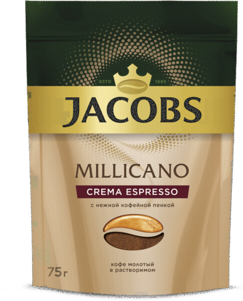 Кофе Jacobs Millicano Crema Espresso растворимый порошкообразный 75 г