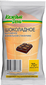 Мороженое «Каждый день» вафельный стаканчик шоколадный, 70 г