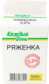 Ряженка «Каждый День» 3,2%, 500 г