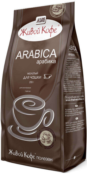 Кофе «Арабика» «Живой кофе», натуральный, молотый, 200 г