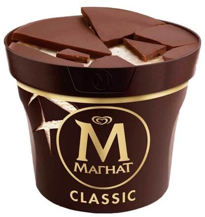 Мороженое Магнат Classic, стакан, в шоколадной капсуле, 69,5 г